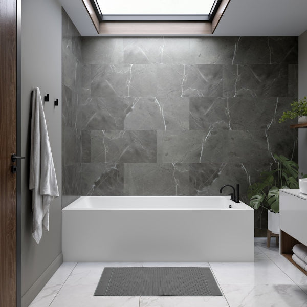 Produits Neptune Pia IFS AFR Acrylic Right/Left Corner Bathtub - Soaking or Therapy - Right/Left Drain - White