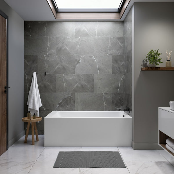 Produits Neptune Pia IFS AFR Acrylic Right/Left Corner Bathtub - Soaking or Therapy - Right/Left Drain - White