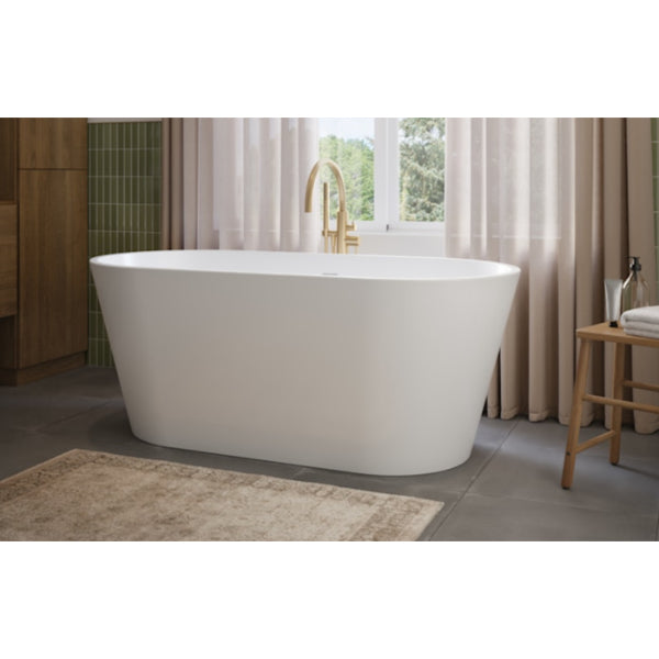 Produits Neptune Riga AFR Acrylic Freestanding Soaking Bathtub – Center Drain – White & Black