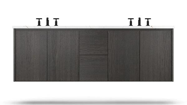 Vanderloc Gilded Double Wall-Mounted - Undermount Bathroom Vanity