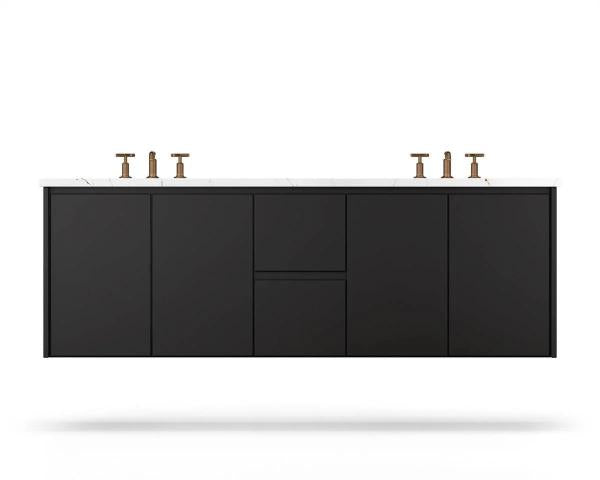 Vanderloc Gilded Double Wall-Mounted - Undermount Bathroom Vanity