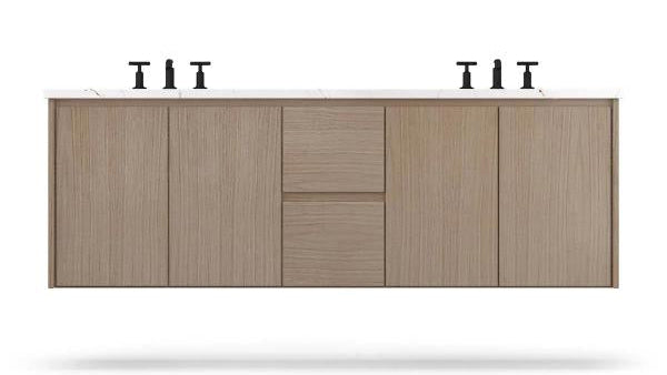 Vanderloc Gilded Double Wall-Mounted - Undermount Bathroom Vanity