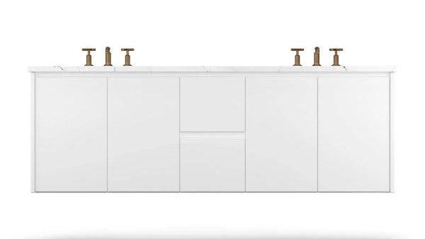 Vanderloc Gilded Double Wall-Mounted - Undermount Bathroom Vanity