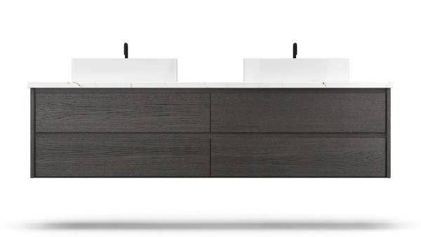 Vanderloc Gilded Double Drawer Wall-Mounted - Vessel Bathroom Vanity