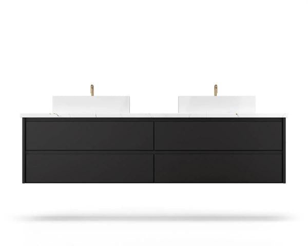 Vanderloc Gilded Double Drawer Wall-Mounted - Vessel Bathroom Vanity