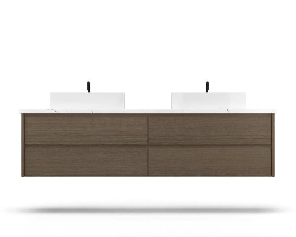 Vanderloc Gilded Double Drawer Wall-Mounted - Vessel Bathroom Vanity