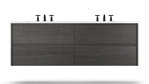 Vanderloc Gilded Double Drawer Wall-Mounted - Undermount Bathroom Vanity