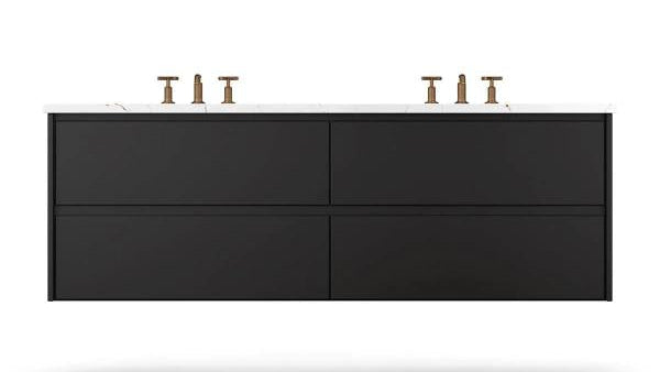 Vanderloc Gilded Double Drawer Wall-Mounted - Undermount Bathroom Vanity