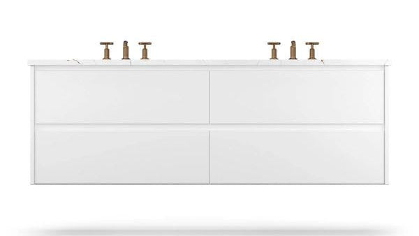 Vanderloc Gilded Double Drawer Wall-Mounted - Undermount Bathroom Vanity