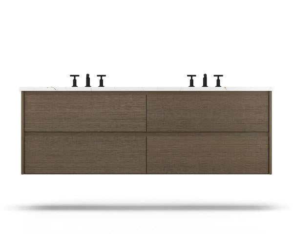 Vanderloc Gilded Double Drawer Wall-Mounted - Undermount Bathroom Vanity