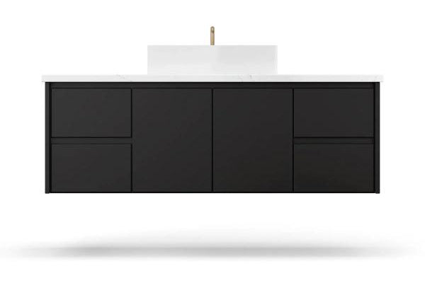 Vanderloc Gilded Single Extra Wide Wall-Mounted - Vessel Bathroom Vanity