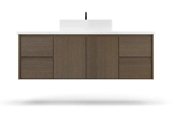 Vanderloc Gilded Single Extra Wide Wall-Mounted - Vessel Bathroom Vanity