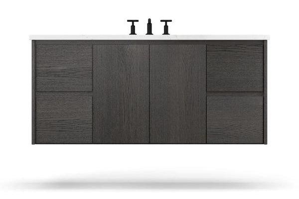 Vanderloc Gilded Single Extra Wide Wall-Mounted - Undermount Bathroom Vanity