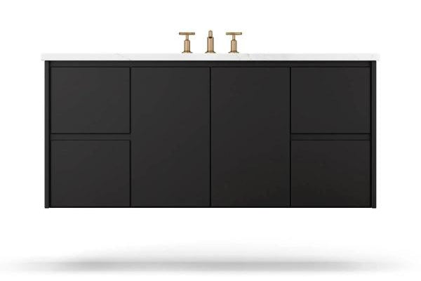 Vanderloc Gilded Single Extra Wide Wall-Mounted - Undermount Bathroom Vanity