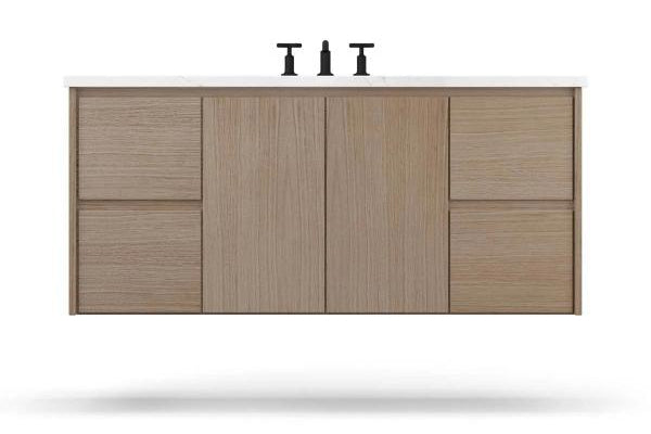 Vanderloc Gilded Single Extra Wide Wall-Mounted - Undermount Bathroom Vanity