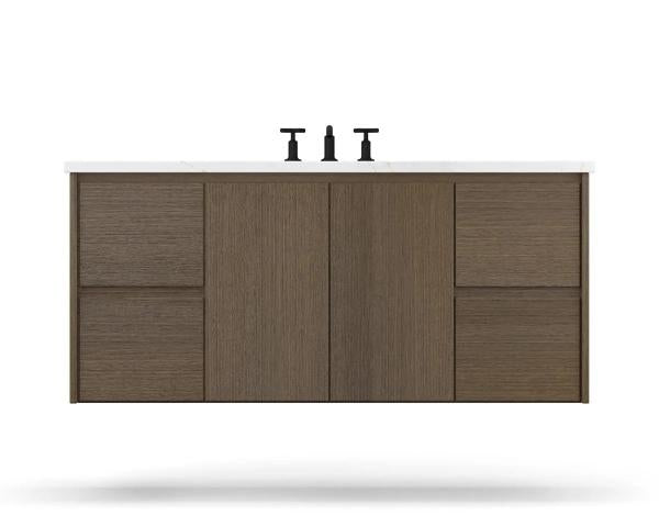 Vanderloc Gilded Single Extra Wide Wall-Mounted - Undermount Bathroom Vanity