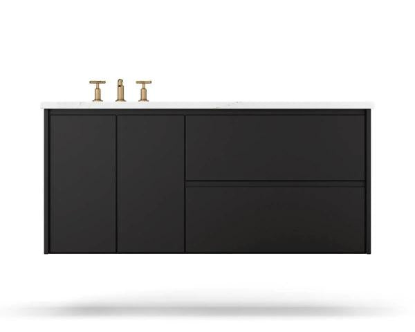 Vanderloc Gilded Single Left or Right Wall-Mounted - Undermount Bathroom Vanity
