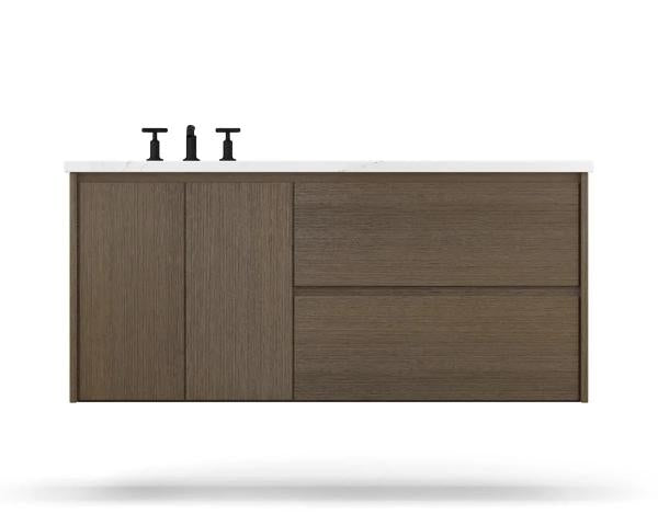 Vanderloc Gilded Single Left or Right Wall-Mounted - Undermount Bathroom Vanity