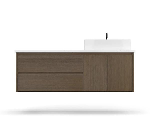 Vanderloc Gilded Single Left or Right Wall-Mounted - Vessel Bathroom Vanity