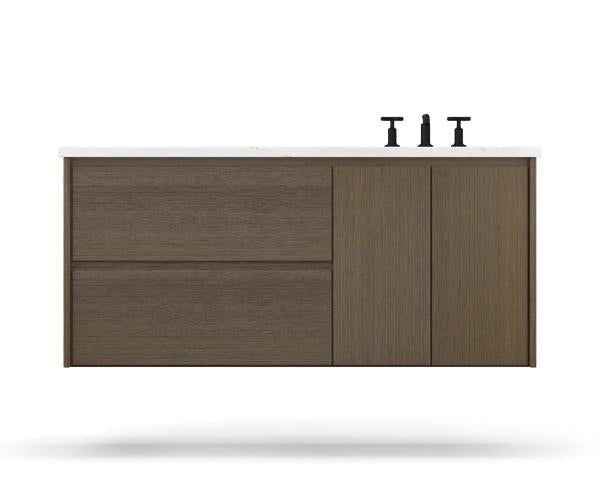 Vanderloc Gilded Single Left or Right Wall-Mounted - Undermount Bathroom Vanity