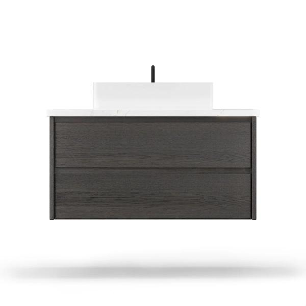Vanderloc Gilded Two Drawer Wall-Mounted - Vessel Bathroom Vanity