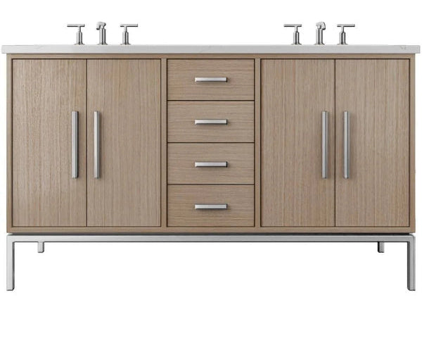 Vanderloc Rift White Oak Double Bathroom Vanity