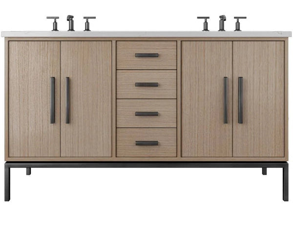 Vanderloc Rift White Oak Double Bathroom Vanity