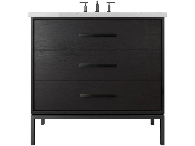 Vanderloc Rift White Oak Three Drawer Single Bathroom Vanity