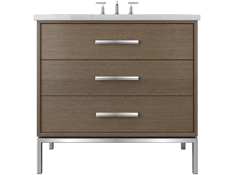 Vanderloc Rift White Oak Three Drawer Single Bathroom Vanity