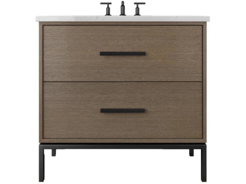 Vanderloc Rift White Oak Two Drawer Single Bathroom Vanity