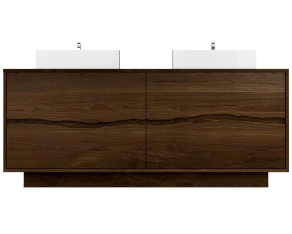 Vanderloc Ventura Four Drawer Double Freestanding Bathroom Vanity with Integrated Wood Countertop