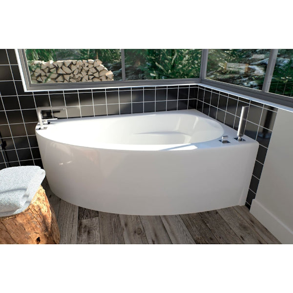 Produits Neptune Wind Acrylic Corner Bathtub – Soaking or Therapy – Right/Left Drain – White