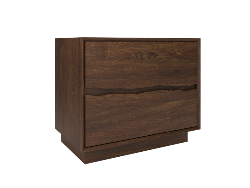 Vanderloc Ventura Two Drawer Single Freestanding Bathroom Vanity with Integrated Wood Countertop