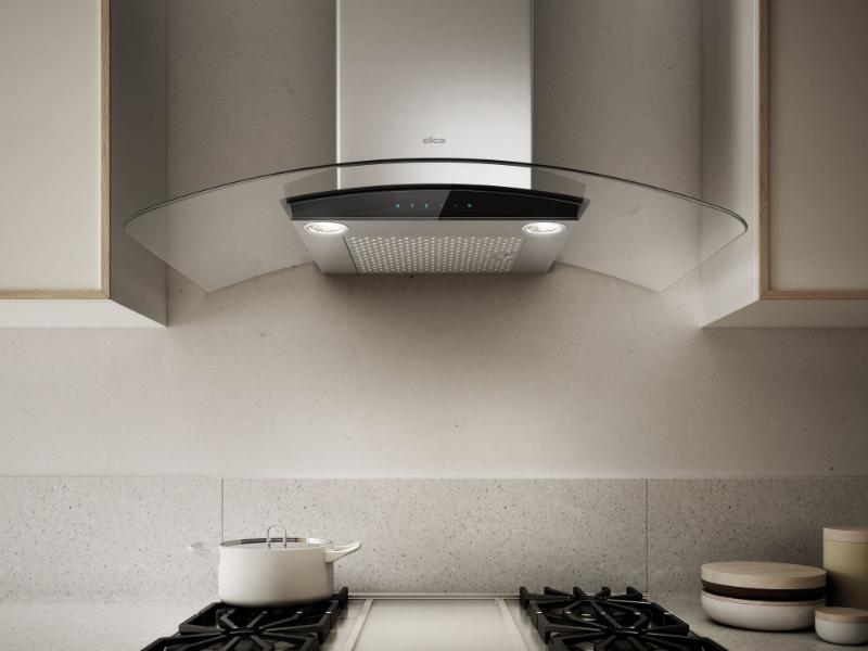 Elica Como Wall Mount Hood 600 CFM – Stainless Steal with glass Canopy