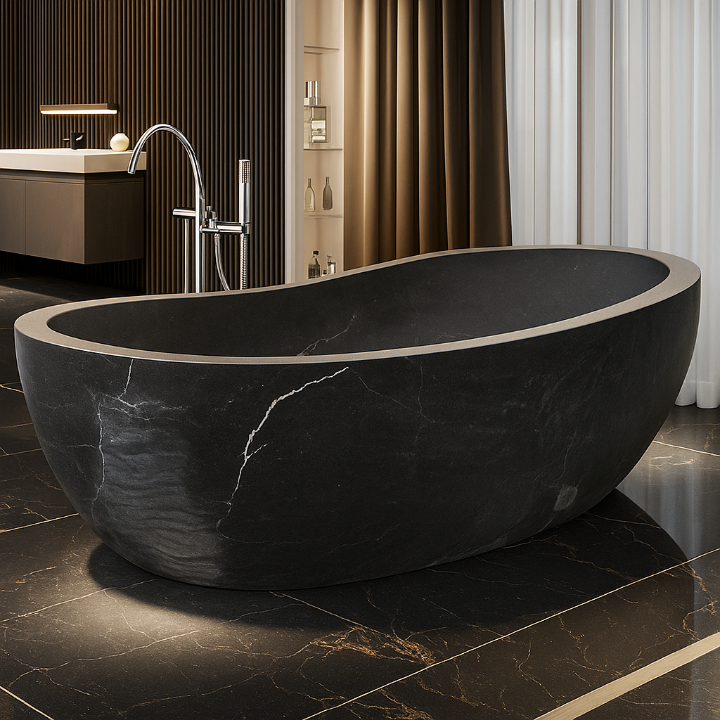 Obsidian Seraph - Onxystone Freestanding Bath