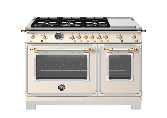 Bertazzoni Heritage Series 48" Range: Gas, Dual Fuel, and Induction — Stainless Steel, Black, and Ivory