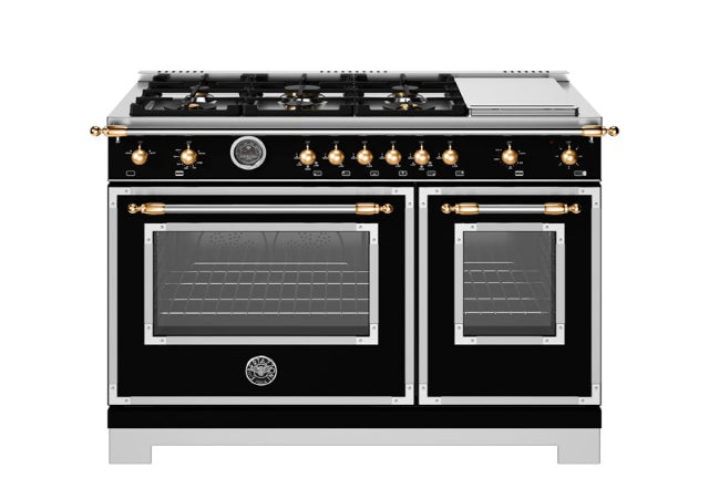 Bertazzoni Heritage Series 48" Range: Gas, Dual Fuel, and Induction — Stainless Steel, Black, and Ivory