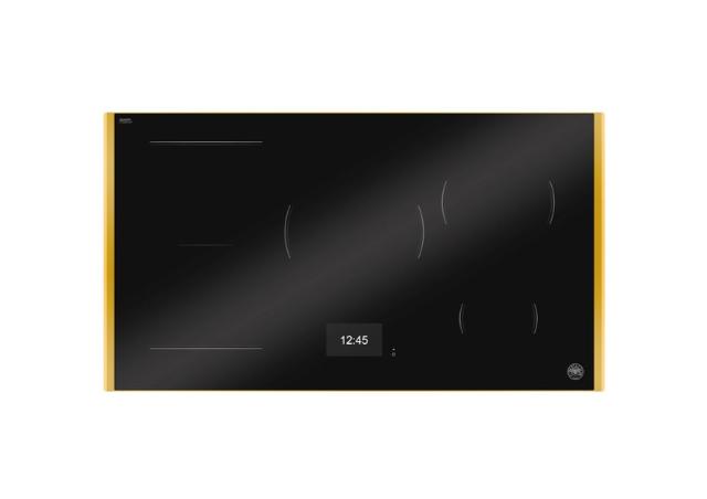 Bertazzoni Professional Series 36" Cooktop: Induction – TFT Interface - Black Glass with Stainless Steel, Carbonio, and Gold Metal Frames