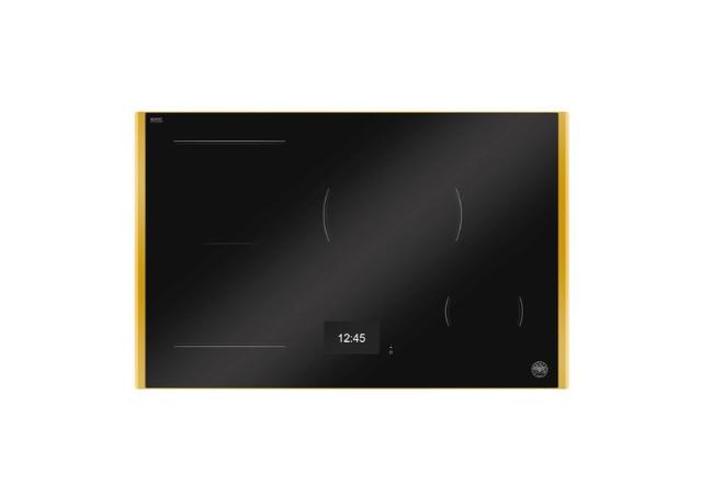 Bertazzoni Professional Series 30" Cooktop: Induction – TFT Interface - Black Glass with Stainless Steel, Carbonio, and Gold Metal Frames
