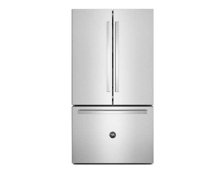 Bertazzoni Professional 36" Counter Depth Freestanding French Door Refrigerator with Ice Maker & Water Dispenser - Stainless Steel, & White