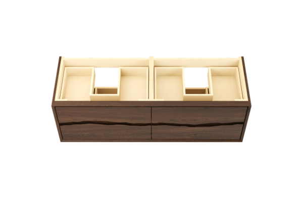 Vanderloc Ventura Four Drawer Double Wall Mounted - Vessel Bathroom Vanity