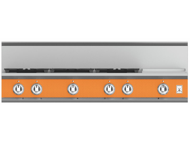 Hestan 48" Rangetop 5 Burner with Griddle — All Gas, Stainless Steel & Custom Finishes