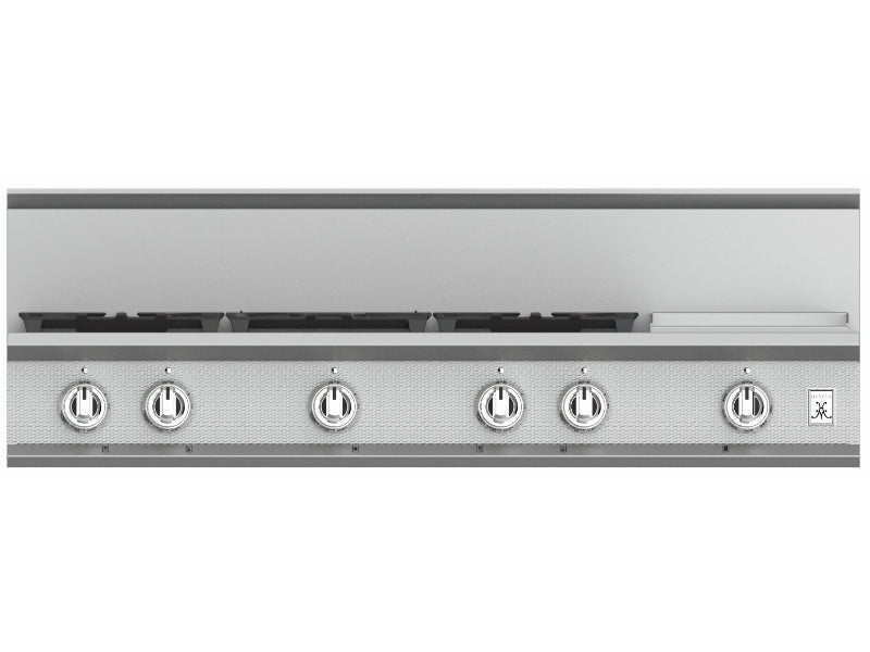 Hestan 48" Rangetop 5 Burner with Griddle — All Gas, Stainless Steel & Custom Finishes