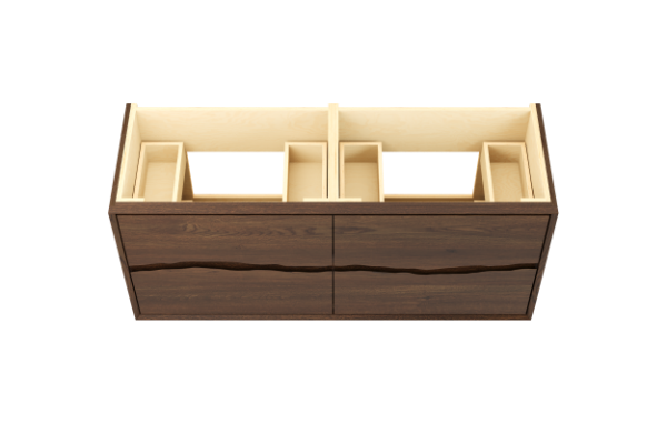 Vanderloc Ventura Four Drawer Double Wall Mounted - Undermount Bathroom Vanity