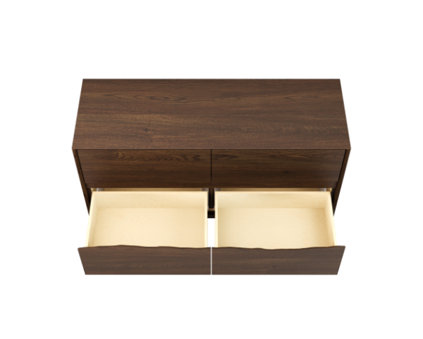 Vanderloc Ventura Four Drawer Double Freestanding Bathroom Vanity with Integrated Wood Countertop