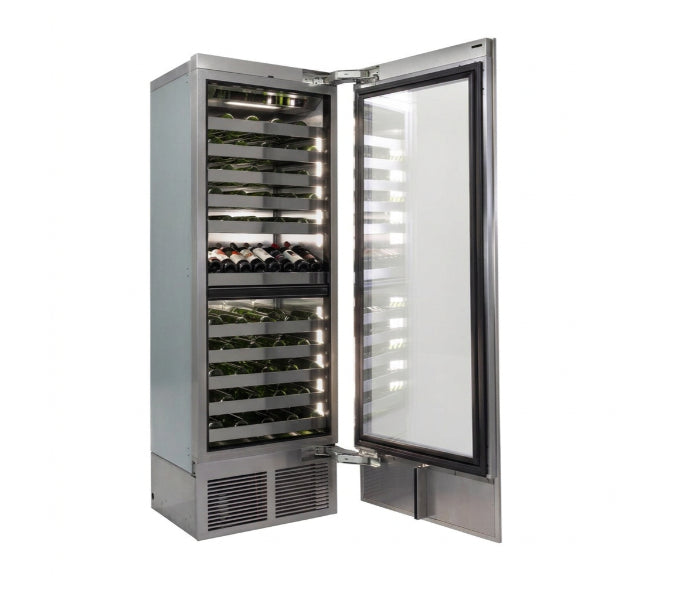 Perlick C-Series 30" Glass Door Dual Zone Wine Column – Indoor - Stainless Steel & Panel Ready - Right & Left Hinge