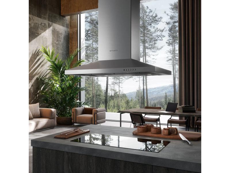 Faber Dama Isola Island Hood - 600 CFM - Stainless Steal