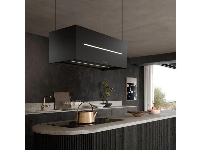 Faber Graziosa Isola Island Hood - 600 CFM - Black Matte