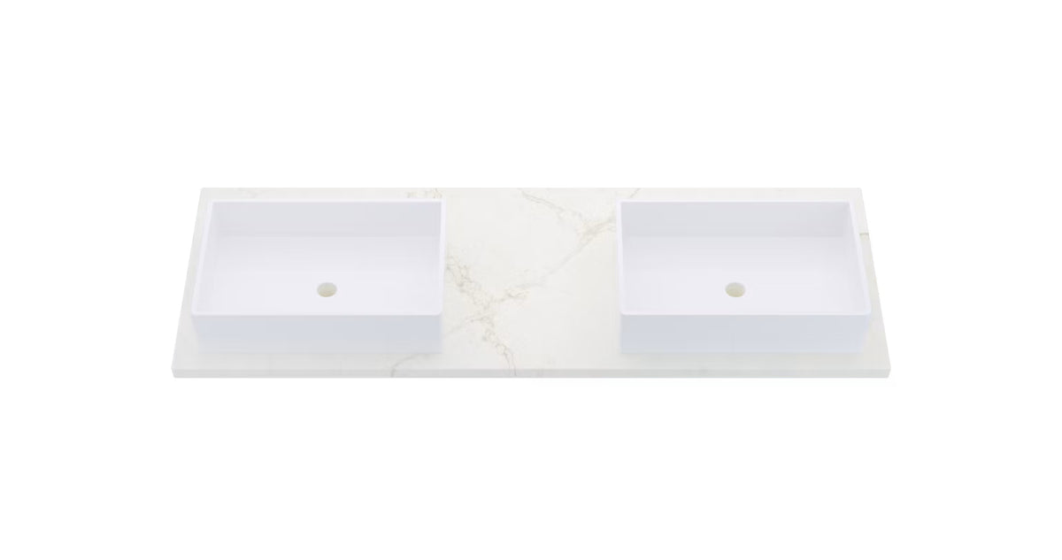 Vanderloc Silestone® Quartz Vanity Top - Double Vigo Offset Sink