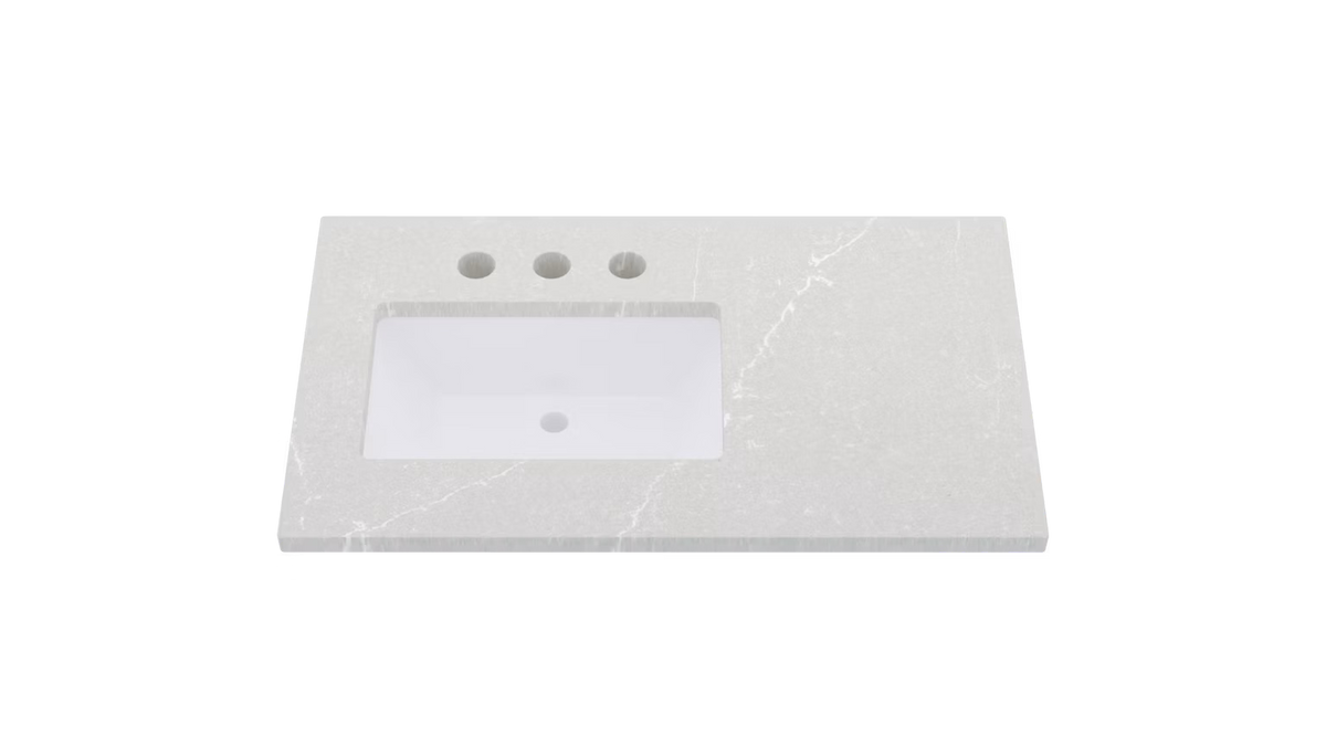 Vanderloc Silestone® Quartz Vanity Top - Single Rectangle Left Offset Sink